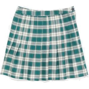 Green plaid mini skirt